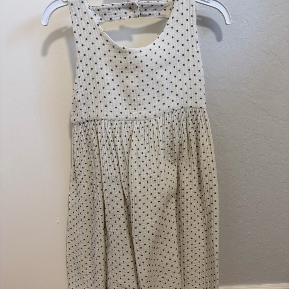 Polka Dot Kids Dress - Cream and Black